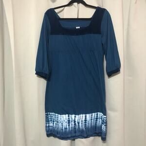 Prana Breathe Tie-Dye Teal & White Boho Dress